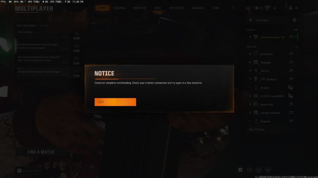 Server Connection Error BO6 and Warzone