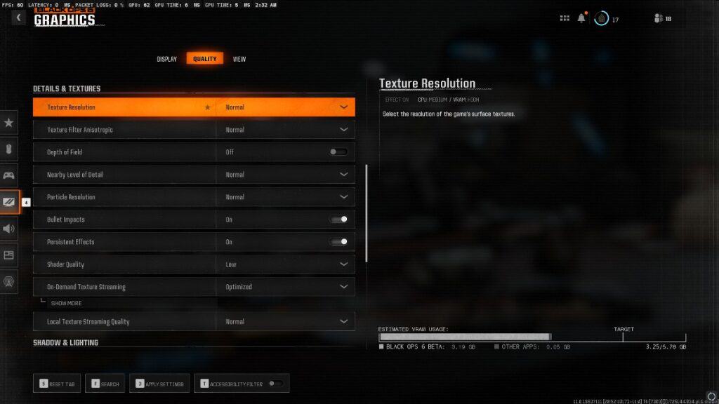 Best Black Ops 6 Graphic Quality Setting