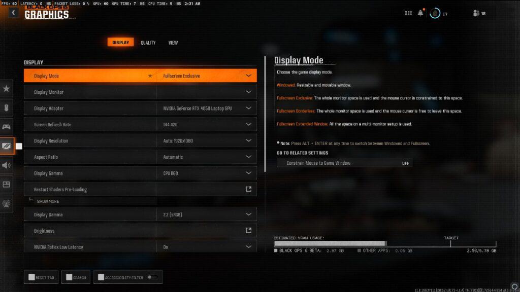 Best Black Ops 6 Display Setting For High FPS