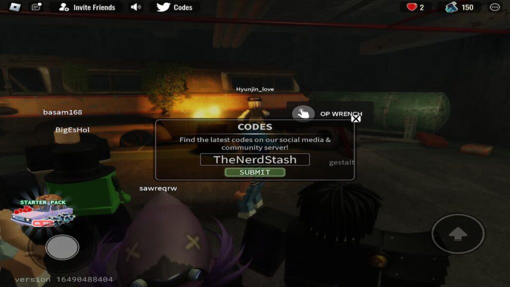 Drive codes, Roblox