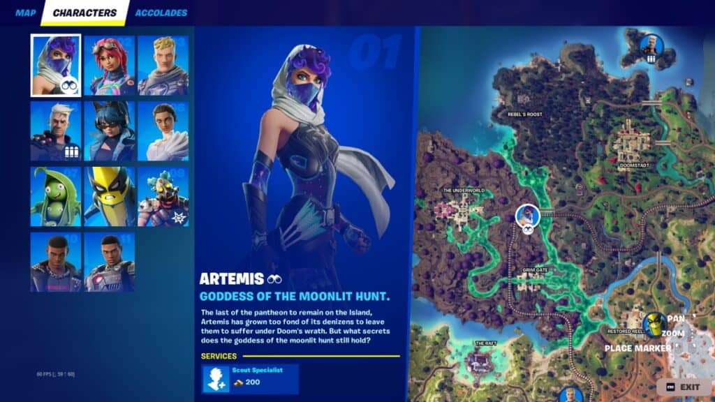 Fortnite Artemis NPC Location