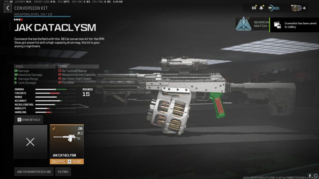 JAK Cataclysm Conversion Kit in MW3 and Warzone