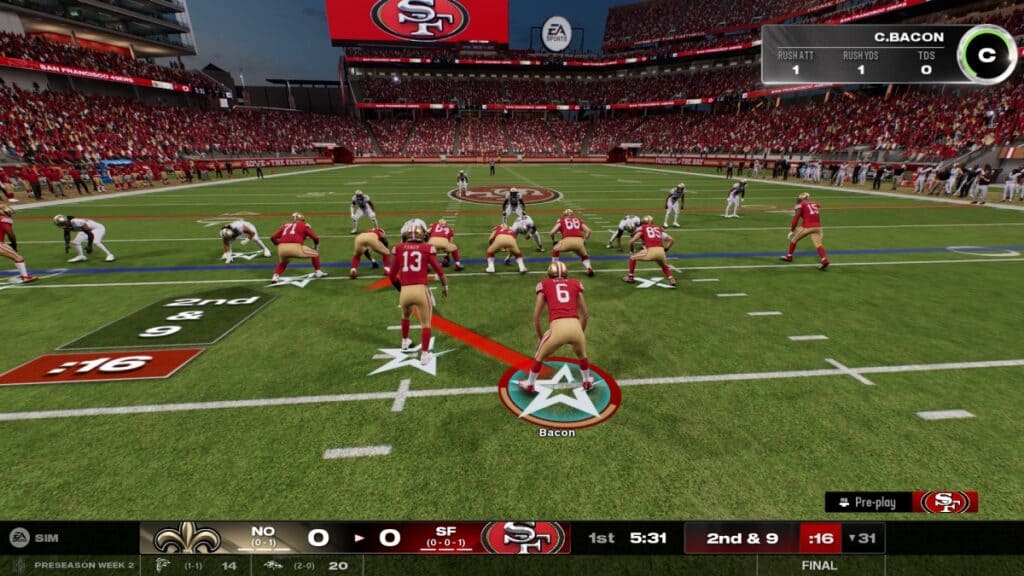 49ers executing an offensive play