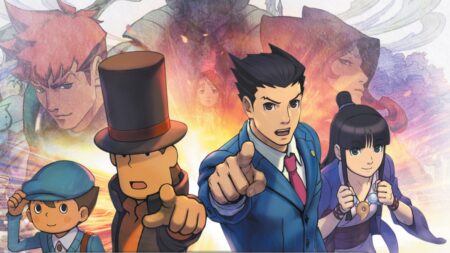 Professor Layton vs Ace Attorney Artwork