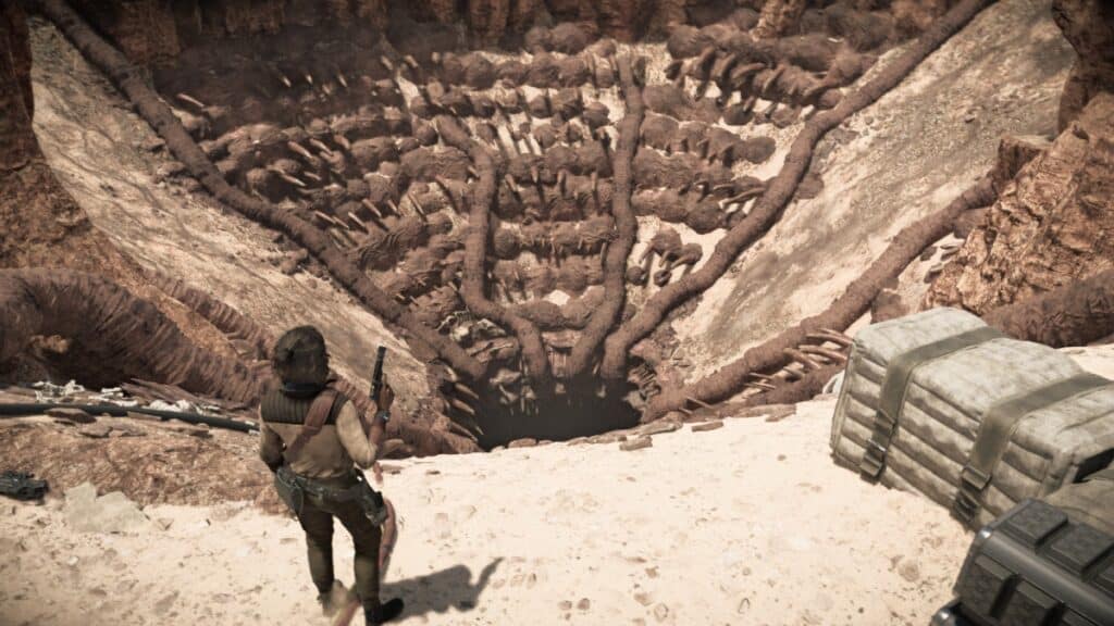 Kay next to a Sarlacc Pit