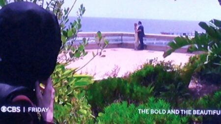 A mysterious character spies on Brooke and Ridge in Monte Carlo on The Bold and the Beautiful.