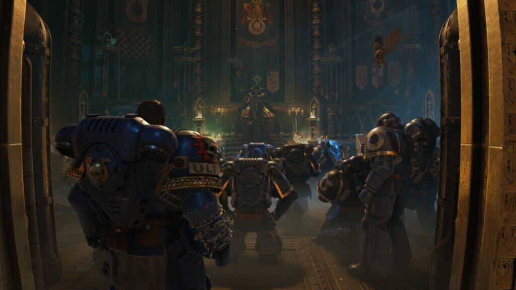 Titus approaches a gathering of the Adeptus Mechanicus