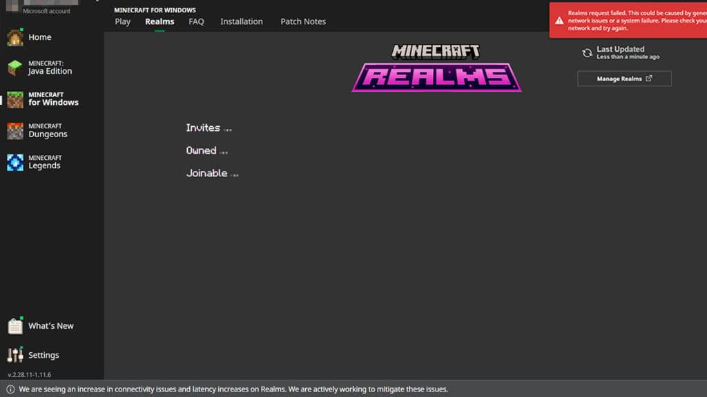 Is the Minecraft Realms Server Down Right Now?