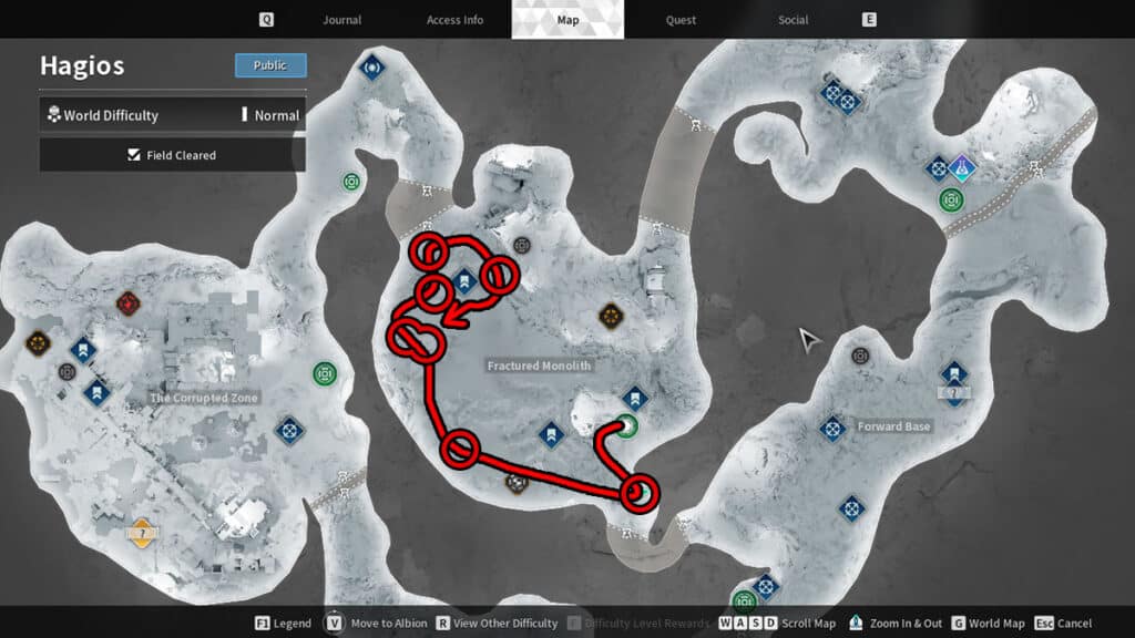 Fractured Monolith Farming Route