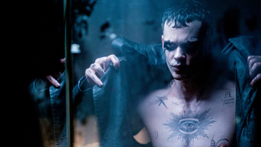 A shot of Bill Skarsgard in The Crow 2024