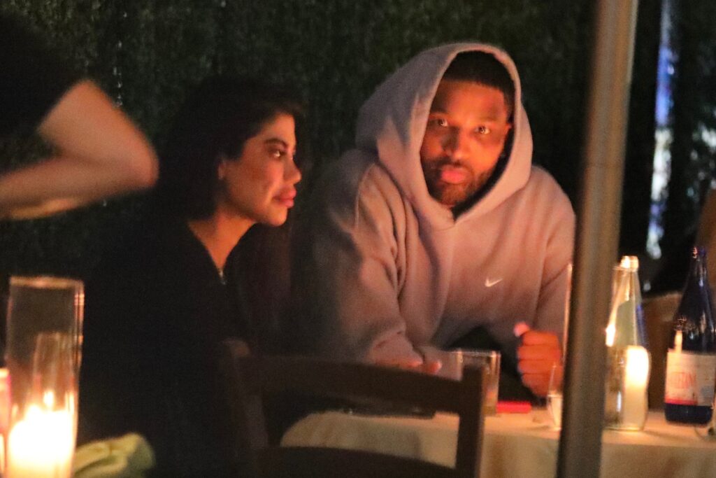 Tristan Thompson grabs dinner with a curvaceous Kim Kardashian look-a-like mystery woman at Giorgio Baldi!