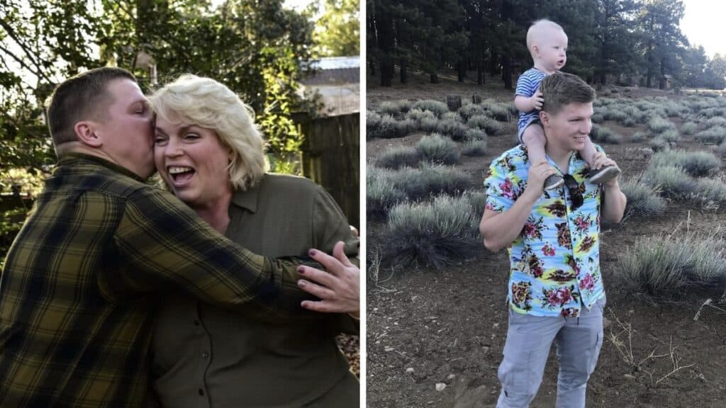 Garrison and Janelle Brown (L), Garrison Bronw and nephew (R)