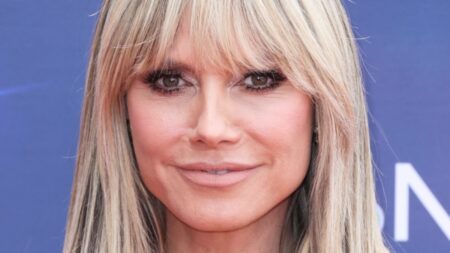 Heidi Klum poses close up