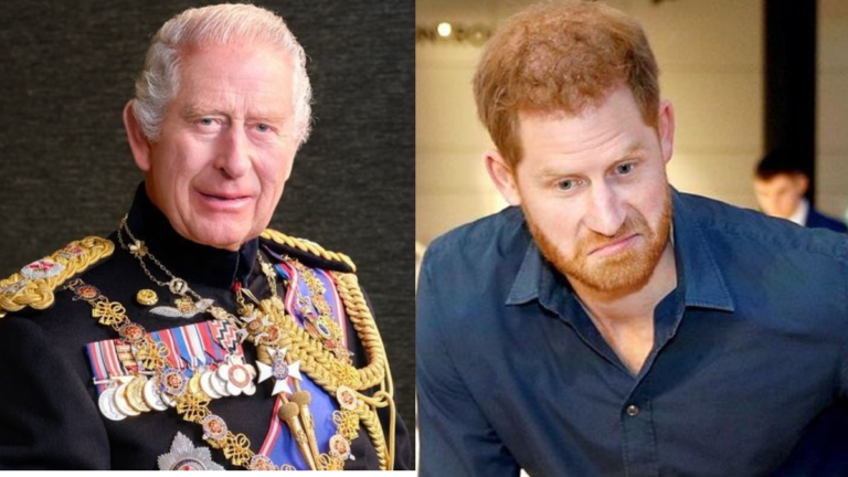 King Charles and Prince Harry's photo merge.