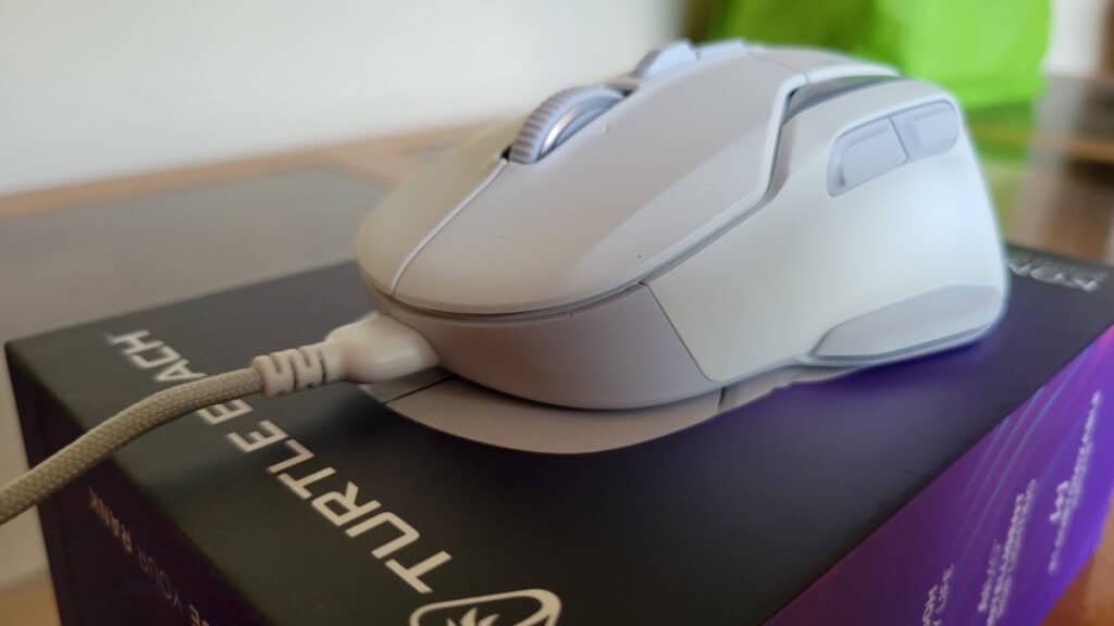 A close-up of the Kone II Air mouse from Turtle Beach