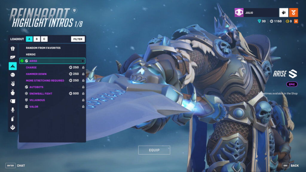 Overwatch 2 Arthas World of Warcraft Skin