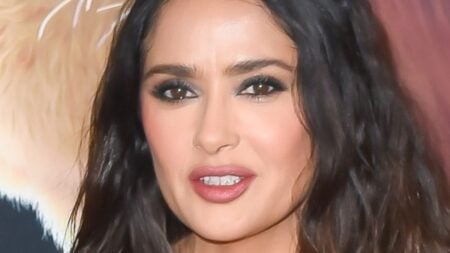 Salma Hayek poses close up