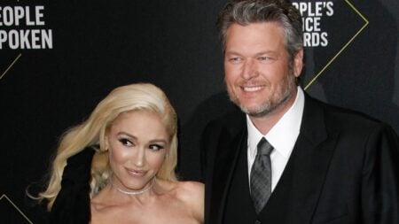 Blake Shelton and Gwen Stefani on the red carpet.