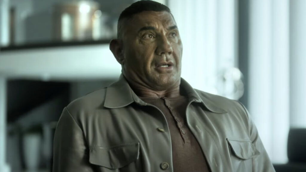 A shot of Dave Bautista in The Killer's Game