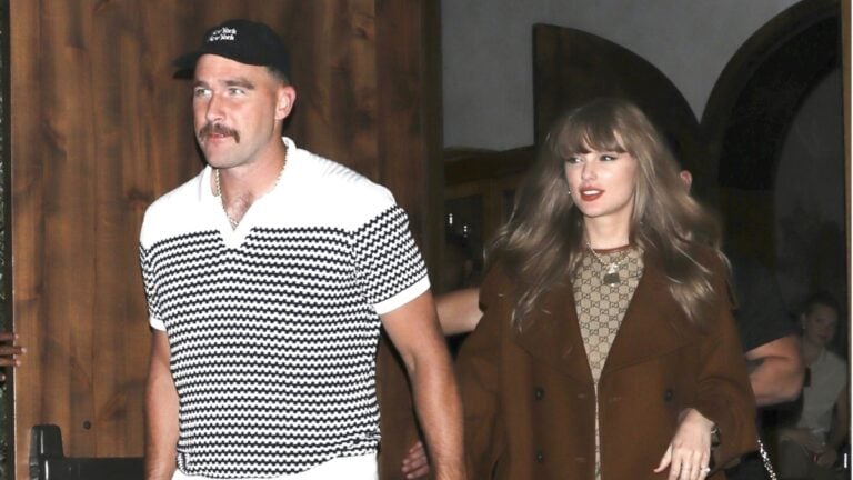 Taylor Swift and Travis Kelce hold hands on date night.