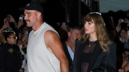 Travis Kelce and Taylor Swift during NYC Date Night