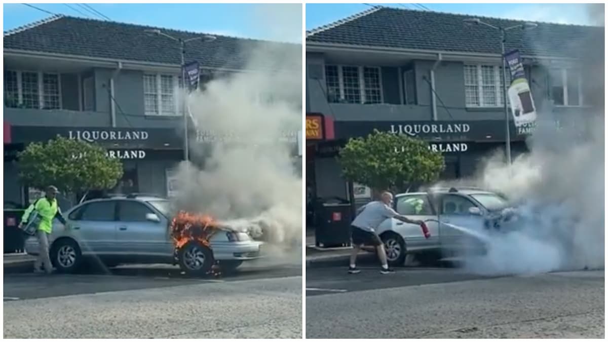 Aussie Loads Up His Flaming Car With Beer in Wild Clip: ‘This Cars Gonna Get Me Through One Last Beer Run If It’s the Last Thing I Do’