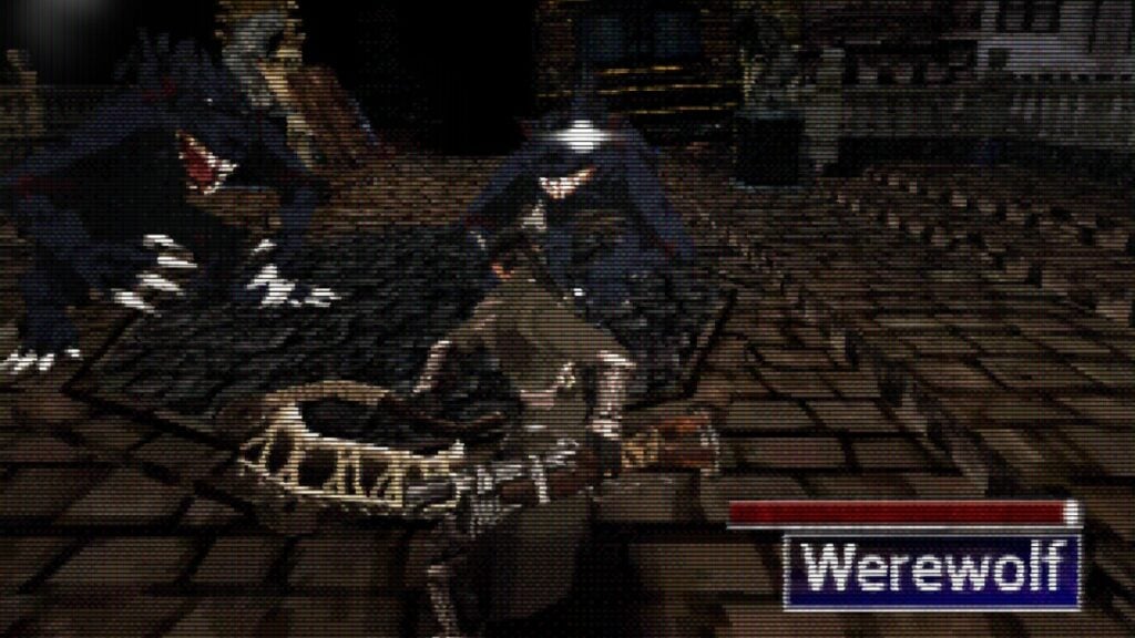 The player fights a werewolf in BloodbornePSX