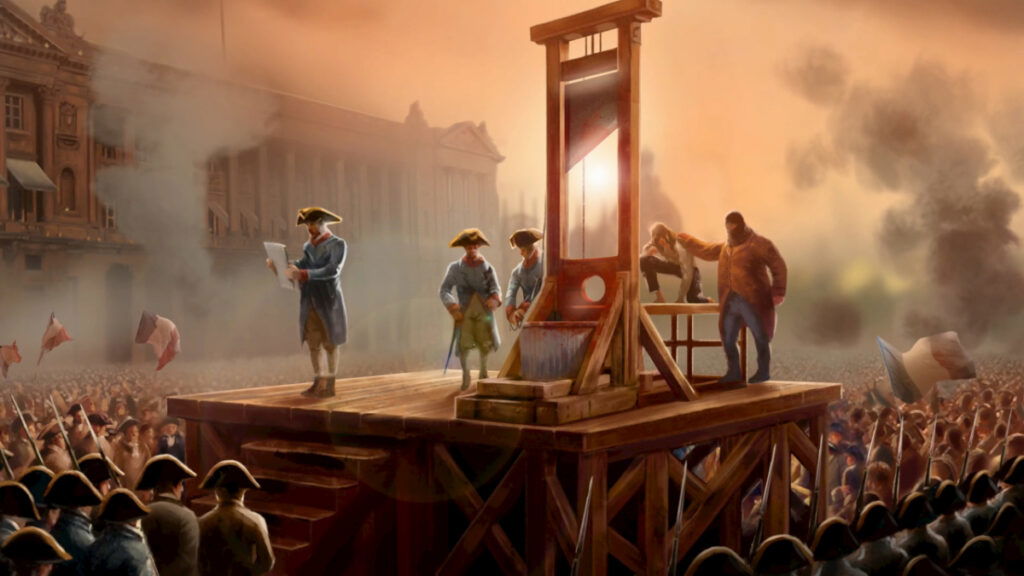 A crowd gathers for an execution in Paris in Bonaparte: The Mechanized Revolution