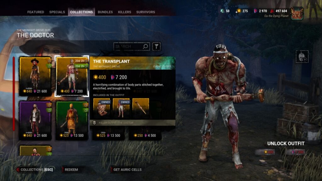 The Doctor's Transplant cosmetic, one of the best Halloween cosmetics in Dead by Daylight