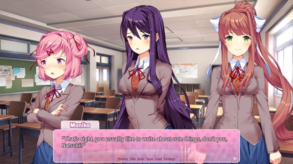 Several students from the main cast of Doki Doki Literature Club