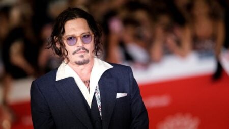 Johnny Depp attends the red carpet for 'Modi: Three Days on the Wing of Madness'