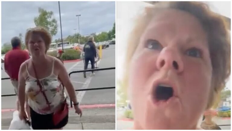 Ogre Karen Assaults lady in Car Park over Abolish ICE sticker