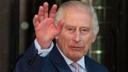 King Charles III accompanied by Queen Camilla visits the University College Hospital Macmillan Cancer Centre as he officially returns to public duties after taking time away to focus on his cancer treatment