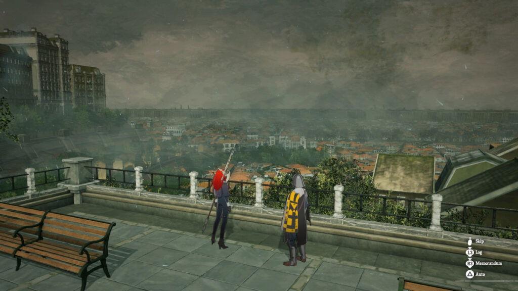 Hulkenberg and soldier watching the capital in Metaphor ReFantazio