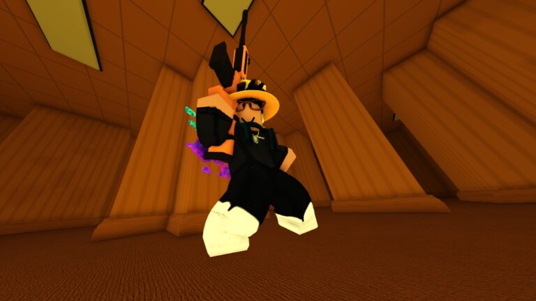 A player strikes a victory pose on Roblox Rivals Backrooms map