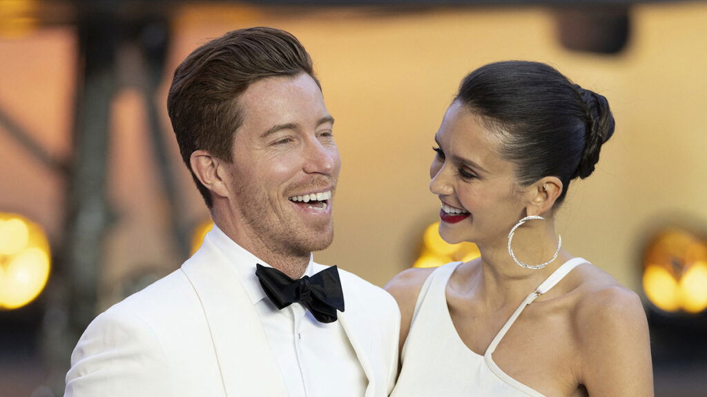 Shaun White and Nina Dobrev at The Royal Film Performance of Top Gun: Maverick