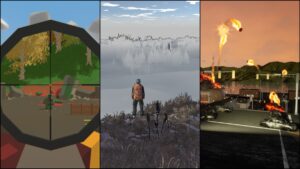 A collage formed from three underrated zombie games