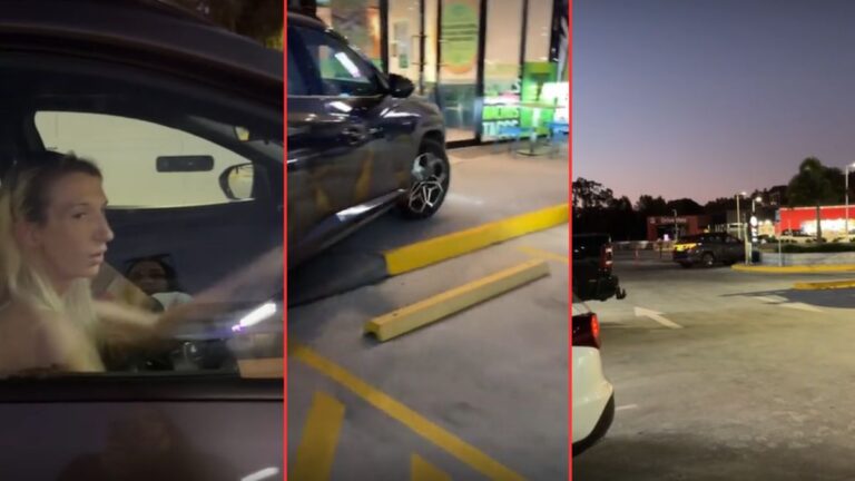 Woman Drives Through Plaza to Evade Repo Truck 'Drive It Like You Stole It'