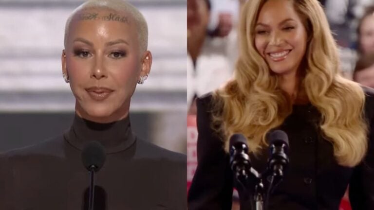 Amber Rose and Beyoncé side by side.