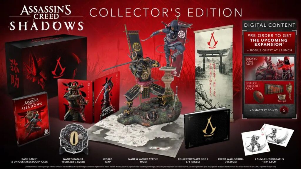 assassin's creed shadows collectors edition price cute ubisoft