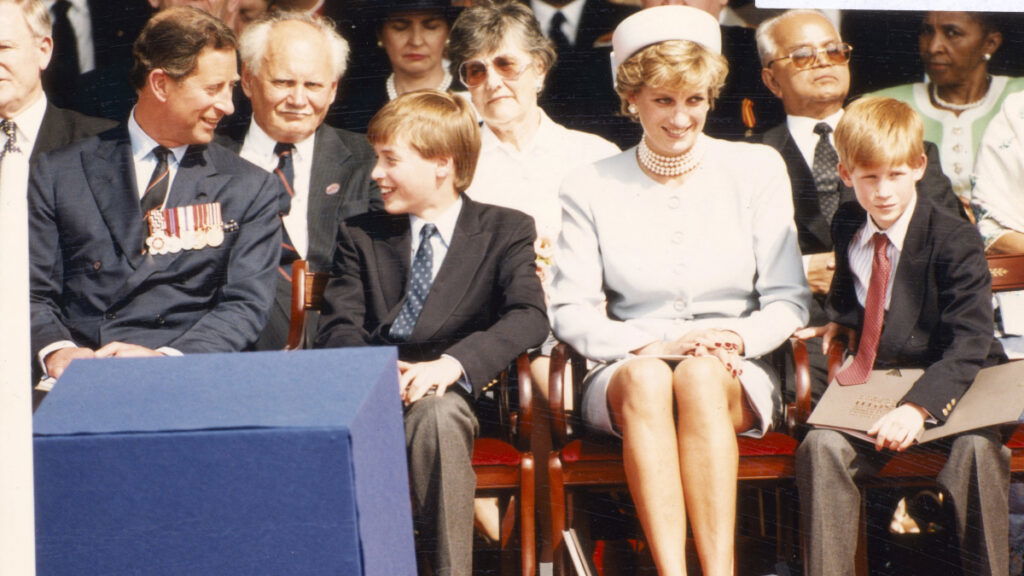 King Charles, Prince William, Princess Diana and Prince Harry.