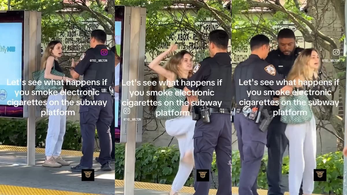 Skinny Karen Throws a Hilarious Tantrum at NYPD for Subway Vaping Ban: ‘Quality Stomps’