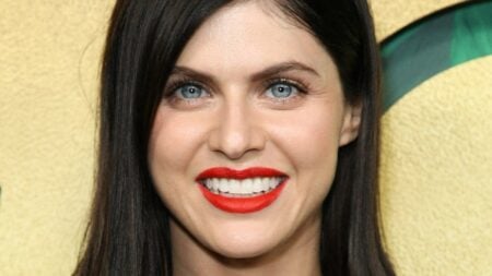 Alexandra Daddario smiles close up