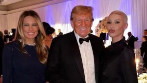 Amber Rose with Donald Trump and Melania Trump