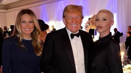 Amber Rose with Donald Trump and Melania Trump