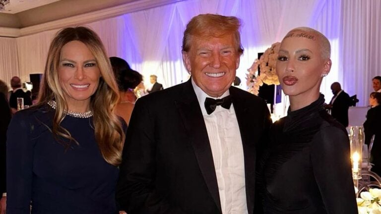 Amber Rose with Donald Trump and Melania Trump