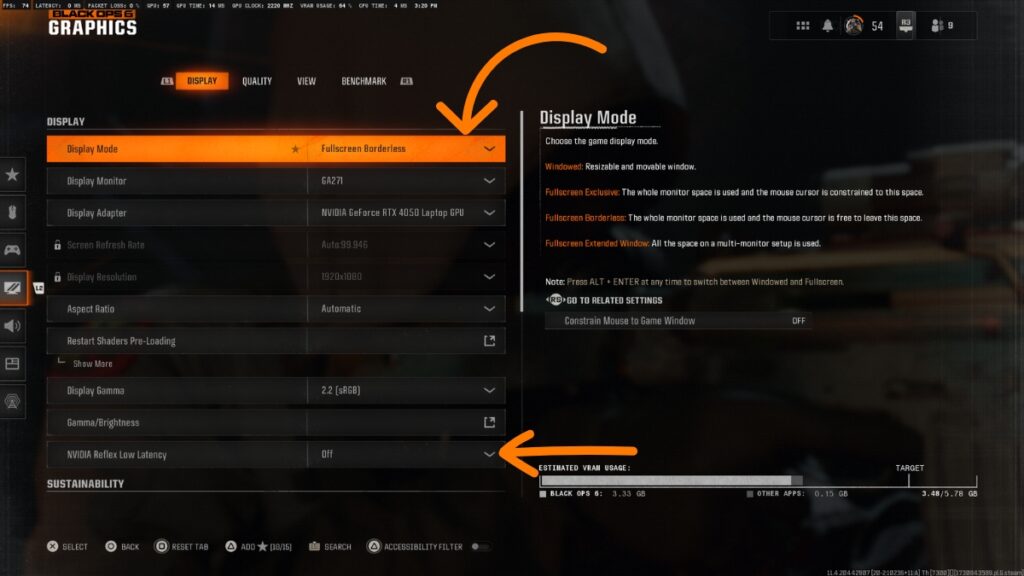 Black Ops 6 Display Settings