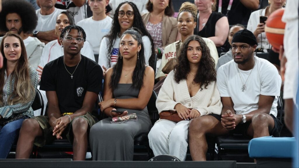 Bronny James and his Girlfriend Parker Whitfield at the 2024 Paris Olympic Games