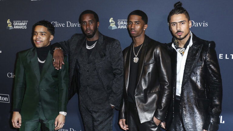 Diddy and his sons at The Recording Academy And Clive Davis' 2020 Pre-GRAMMY Gala