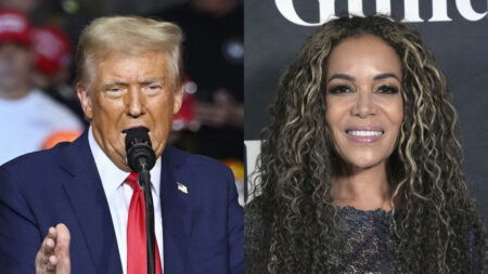 A photo collage of Donald Trump and Sunny Hostin